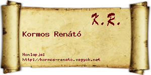 Kormos Renátó névjegykártya